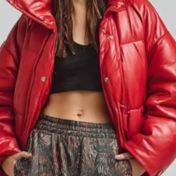 Avec Les Filles Cherry Red Puffer Jacket - Picture 4 of 4